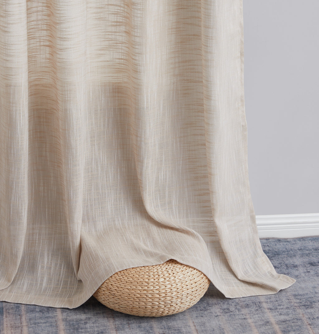 Window Curtain, Madison Faux Linen Sheer Grommet Panels for Bedrooms, Living Rooms and Home Privacy, 8 Sizes and 10 Colors image 55