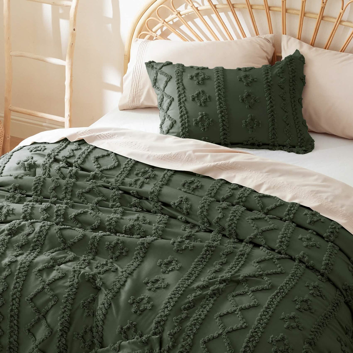 Bed Comforter, Boho Deluxe Embroidery Set, Breathable Construction, Machine-Washable Care for Everyday Bedding and Comfortable Sleep image 55