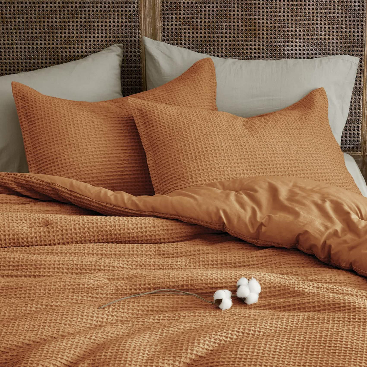 Bed Comforter, Cotton Waffle Weave Set, Breathable Construction for Everyday Bedding and Comfortable Sleep, 5 Sizes and 12 Colors image 55