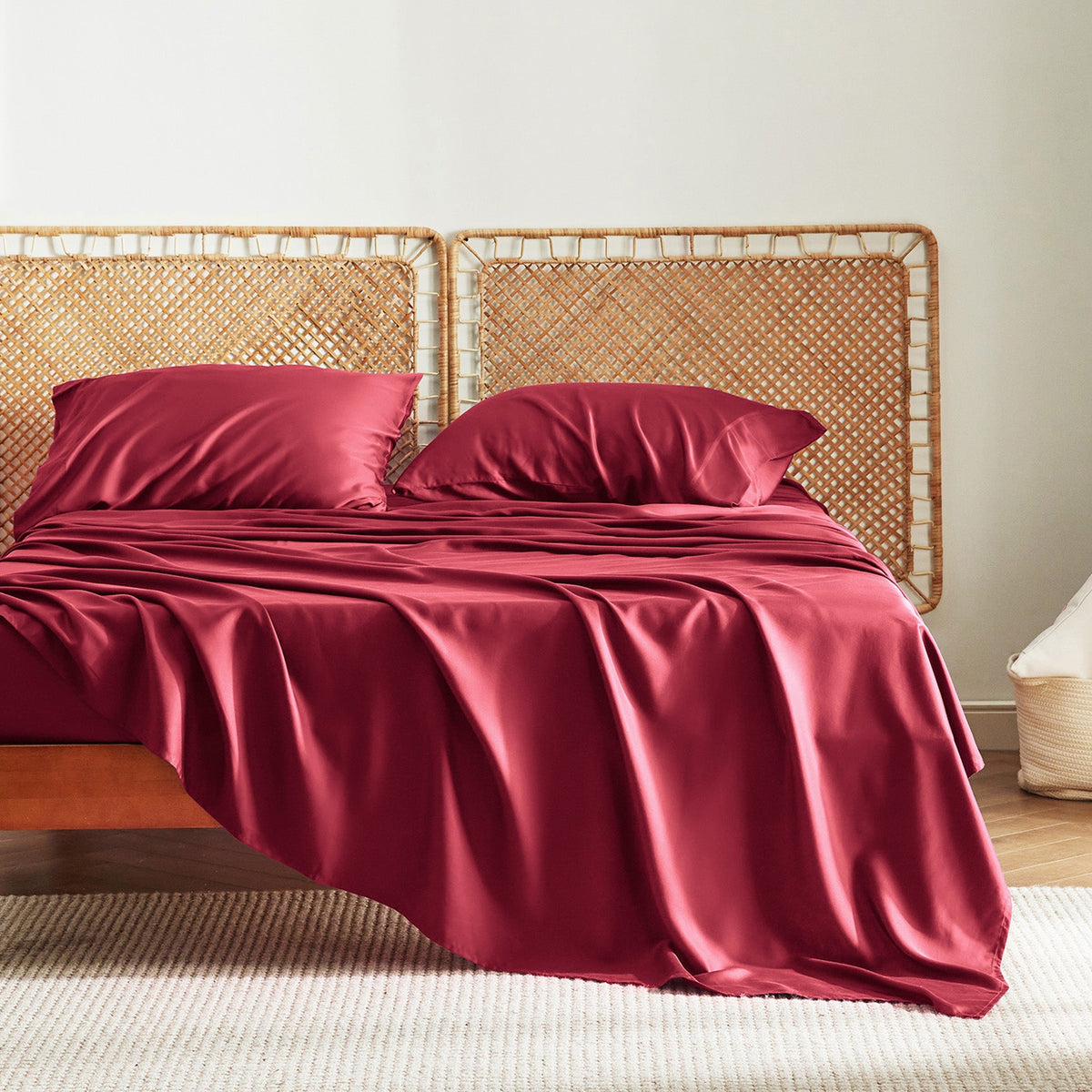 Bed Sheet Set, Rayon Derived from Bamboo, Cooling Comfort, Breathable Construction for Everyday Bedroom Comfort and Guest Rooms image 55