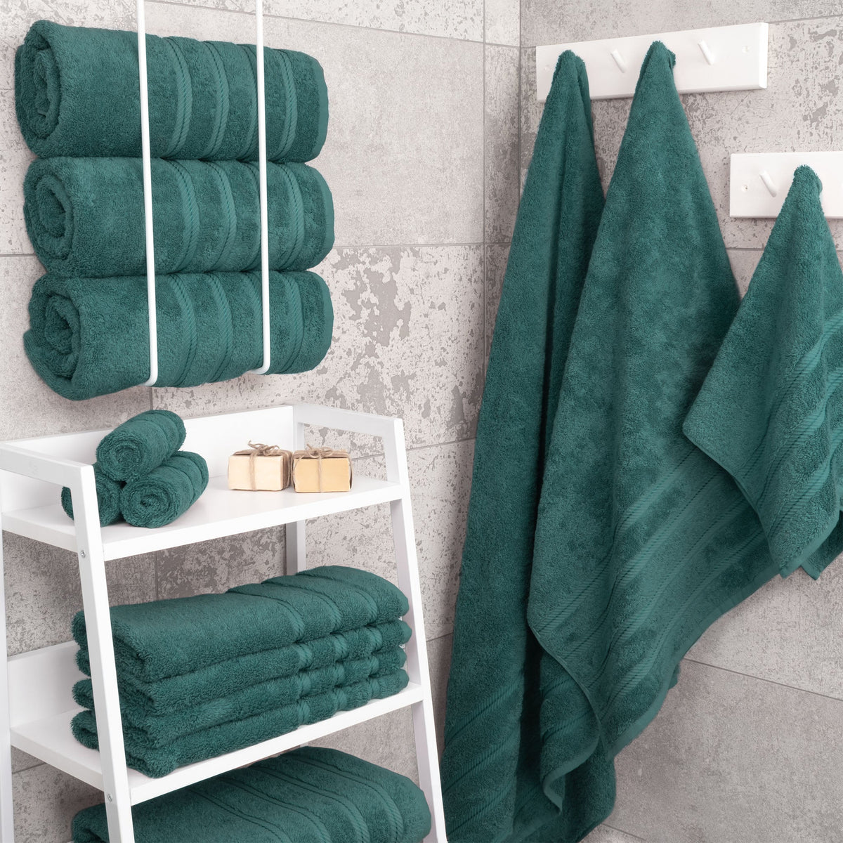 Bath Towel Set, 100% Cotton Turkish Towels for Bathroom, 4 for Home Bathrooms and Everyday Care, 21 Color Options image 56