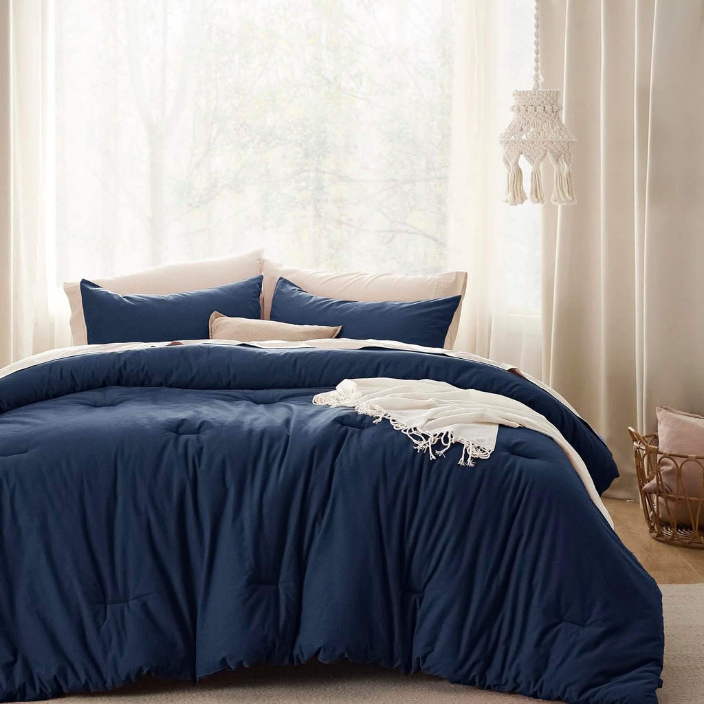 Bed Comforter, Prewashed Cotton Set for Year-Round Bedroom Comfort and Restful Sleep, 5 Sizes and 12 Colors image 56