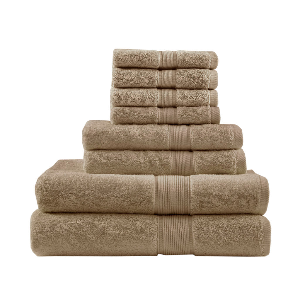 Bath Linen, 800GSM Premium Long Staple Cotton 8 Piece, Machine-Washable Care for Home Bathrooms and Everyday Care, 26 Color Options image 56