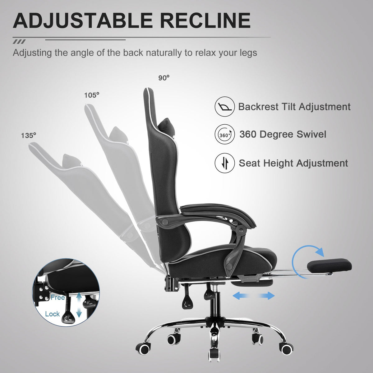 Ergonomic Foot Cushion, Footrest Series GT800A Christmas Packaging, Adjustable Design for Workspaces, Reading Chairs and Daily Leg Support image 56