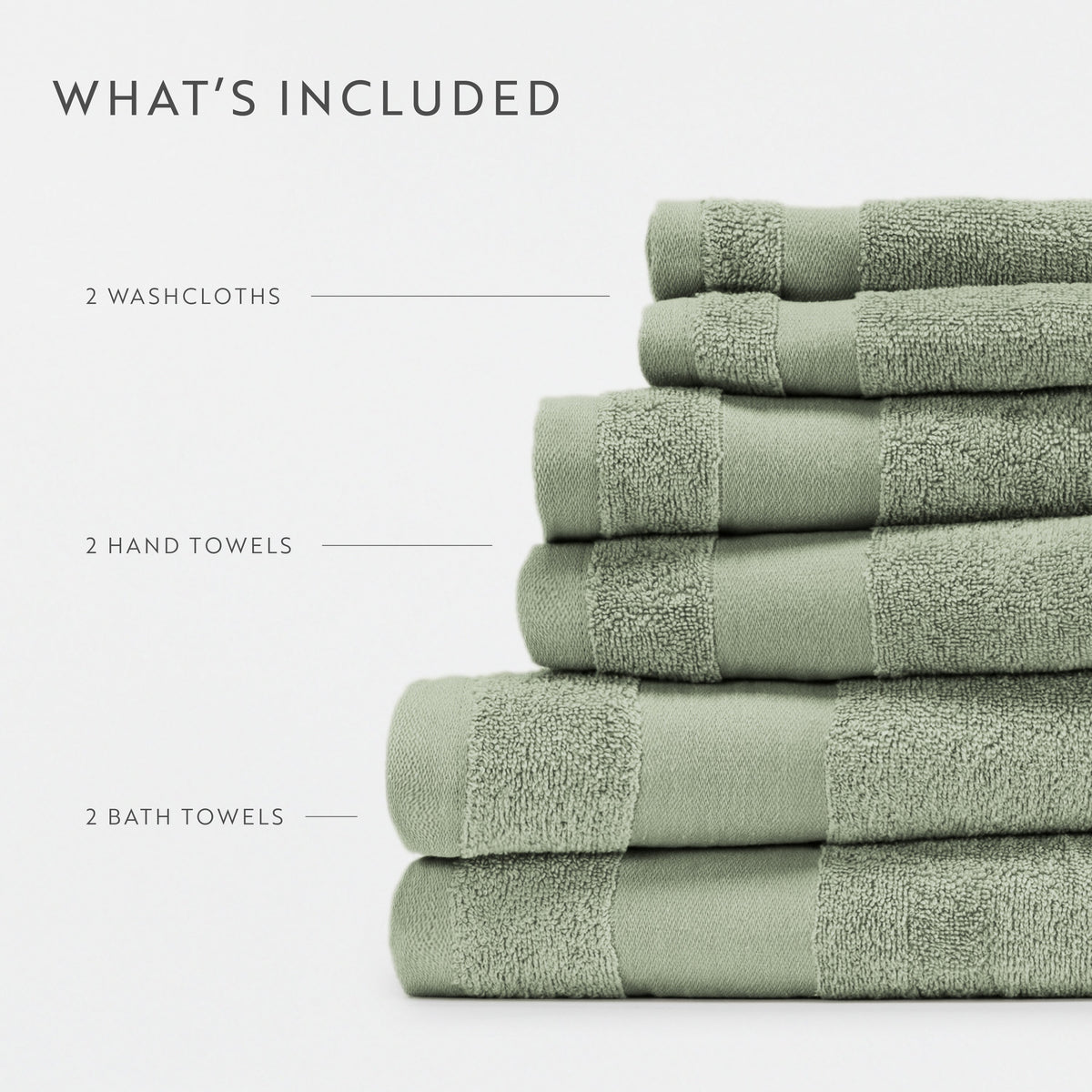 Bath Towel Set, Ultra Soft 100% Cotton 6 Piece, Machine-Washable Care for Home Bathrooms and Everyday Care, 8 Color Options image 56