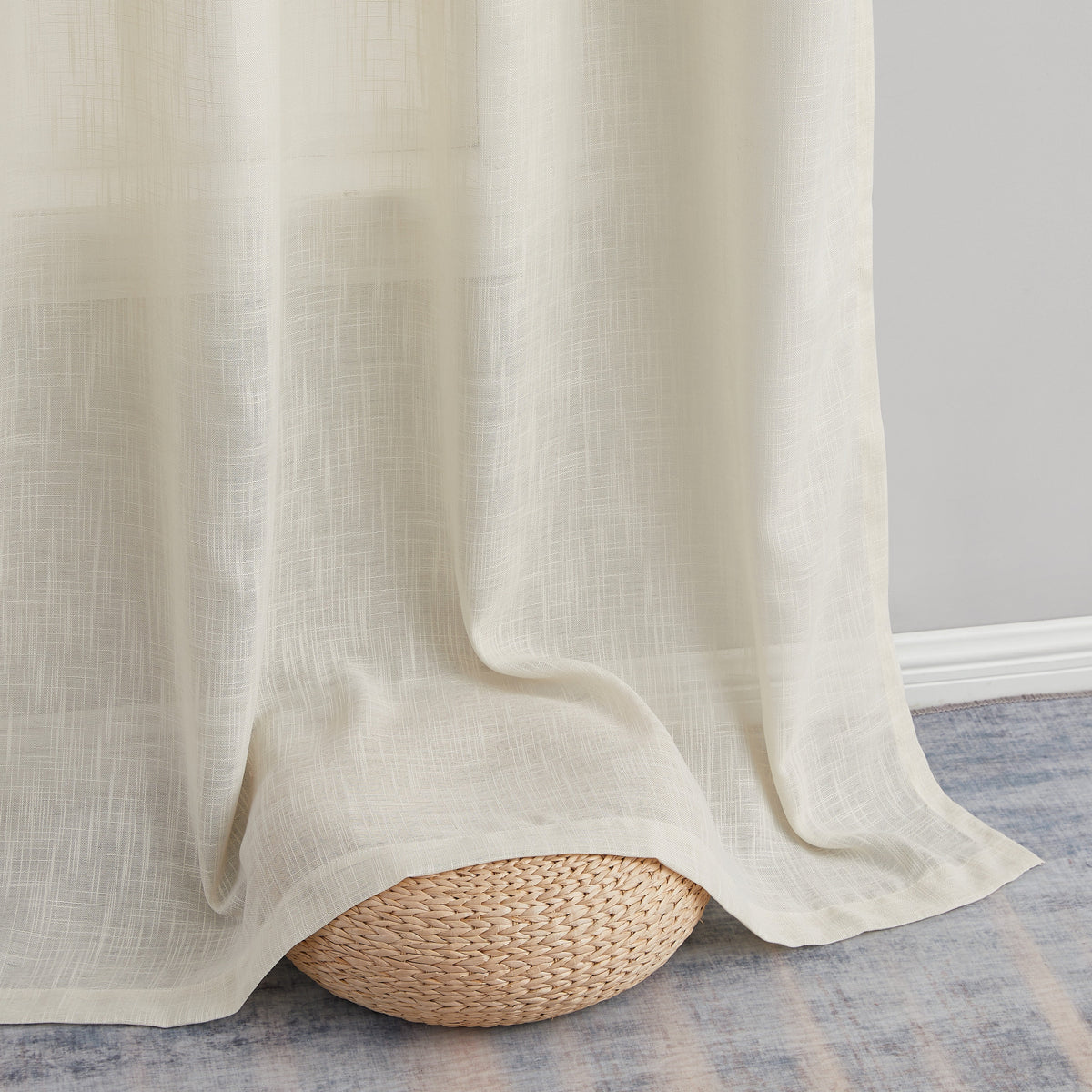Window Curtain, Privacy Faux Linen Textured Semi Sheer Panels for Windows, Room Styling and Everyday Privacy, 7 Sizes and 14 Colors image 57