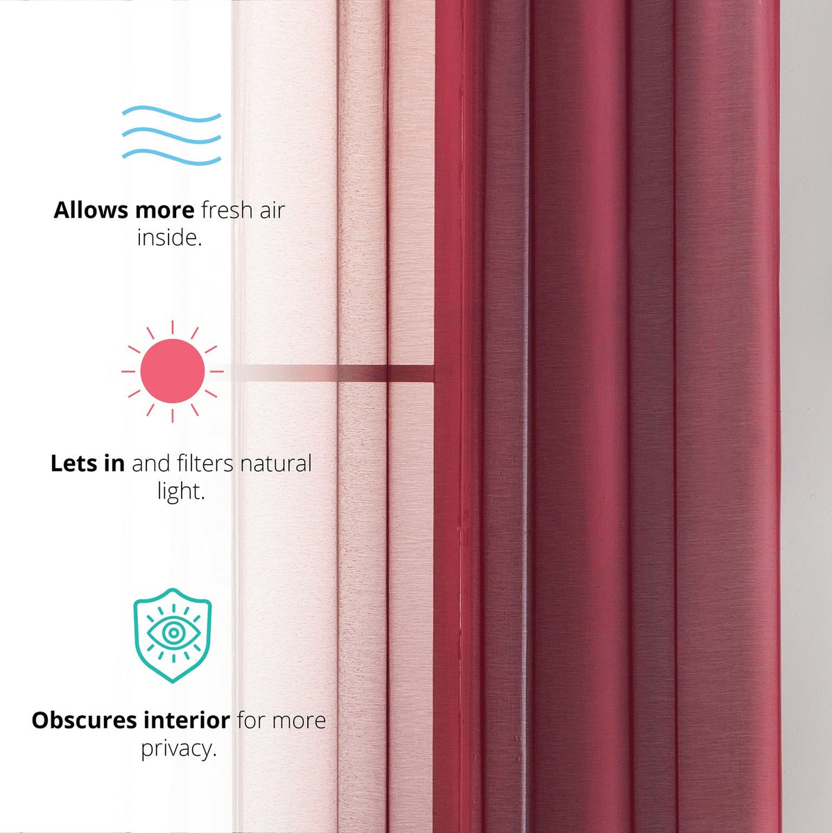 Window Curtain, Victoria Semi Sheer Grommet Panels for Windows, Room Styling and Everyday Privacy, 14 Sizes and 28 Colors image 57