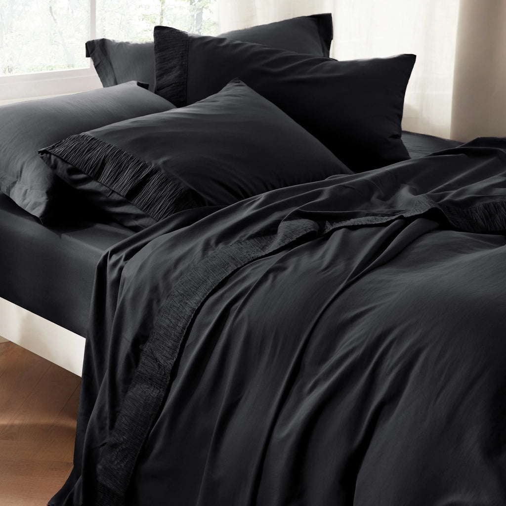 Bed Sheet Set, Ruched, Cooling Comfort, Breathable Construction for Master Bedrooms, Guest Beds and Daily Use, 7 Sizes and 14 Colors image 57