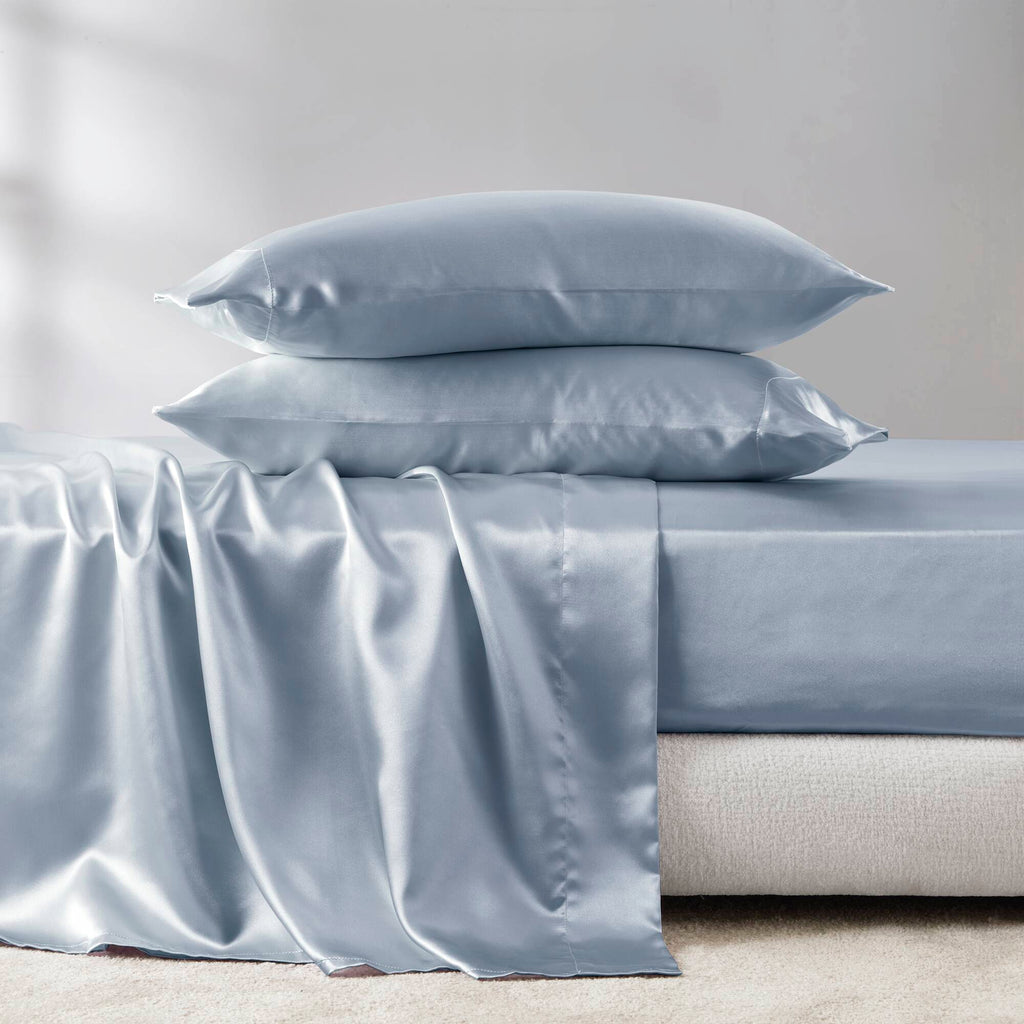Bed Sheet Set, Satin for Master Bedrooms, Guest Beds and Daily Use, 6 Sizes and 12 Colors, Designed for Everyday Home Use image 57
