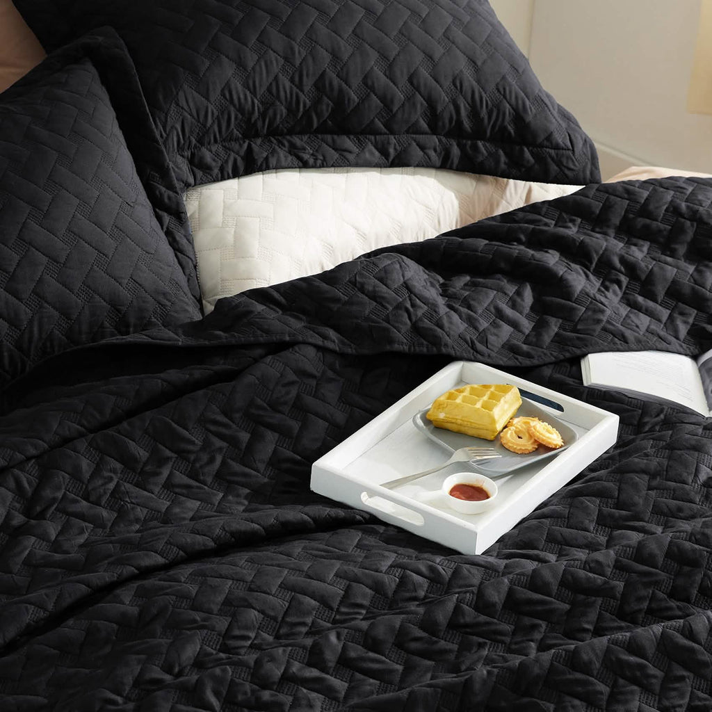Cozy Throw Blanket, Basket weave Quilt Set, Lightweight Design for Living Rooms, Bedrooms and Everyday Lounging, 6 Sizes and 17 Colors image 57