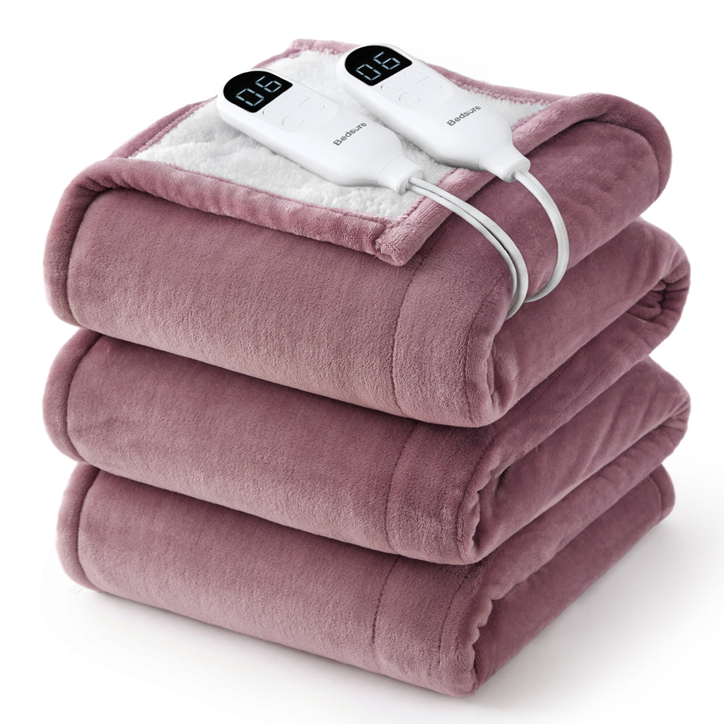 Cozy Throw Blanket, Solid Flannel Heated for Sofas, Beds and Relaxing at Home, 5 Sizes and 11 Colors image 57