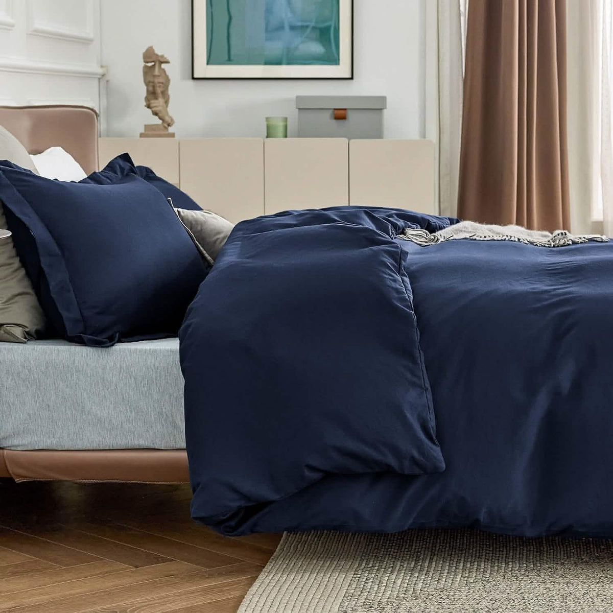 Duvet Cover Set, Brushed Microfiber for Guest Rooms and Everyday Bedroom Styling, 9 Sizes and 36 Colors image 58
