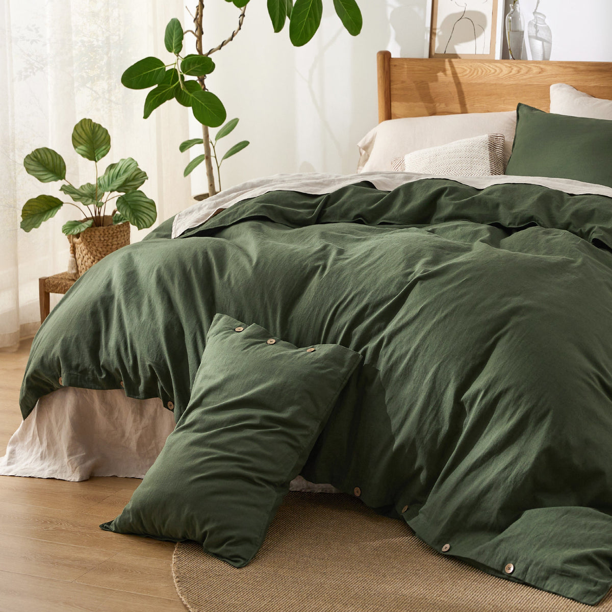 Duvet Cover Set, Cotton Linen Hybrid, Lightweight Design, Breathable Construction for Bedroom Bedding Refresh and Everyday Comfort image 58