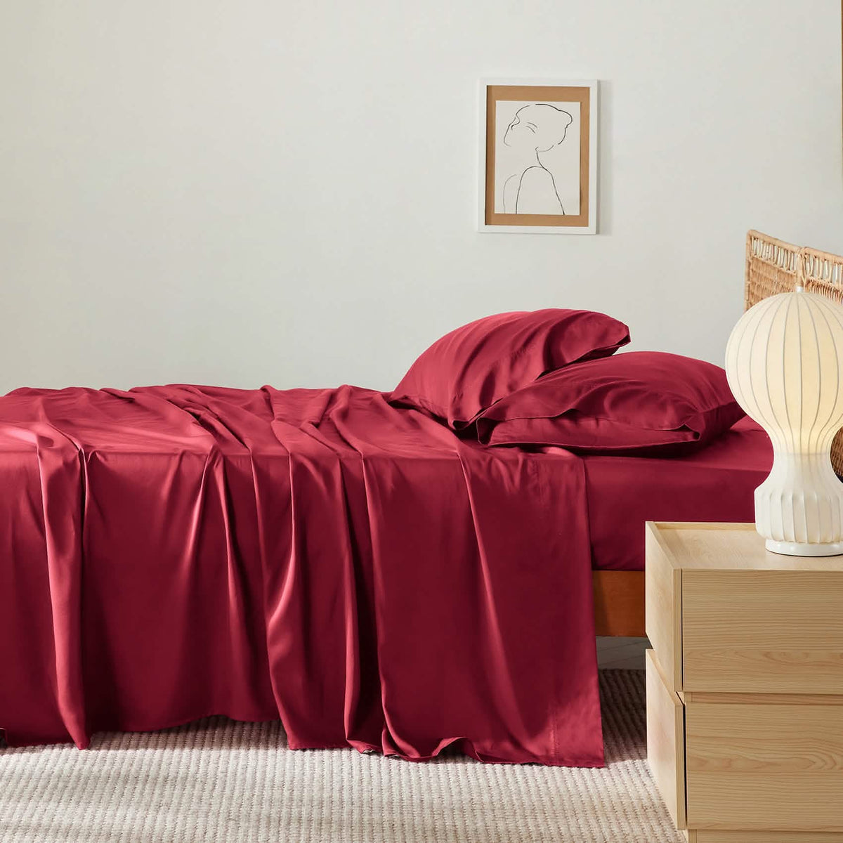 Bed Sheet Set, Rayon Derived from Bamboo, Cooling Comfort, Breathable Construction for Everyday Bedroom Comfort and Guest Rooms image 58