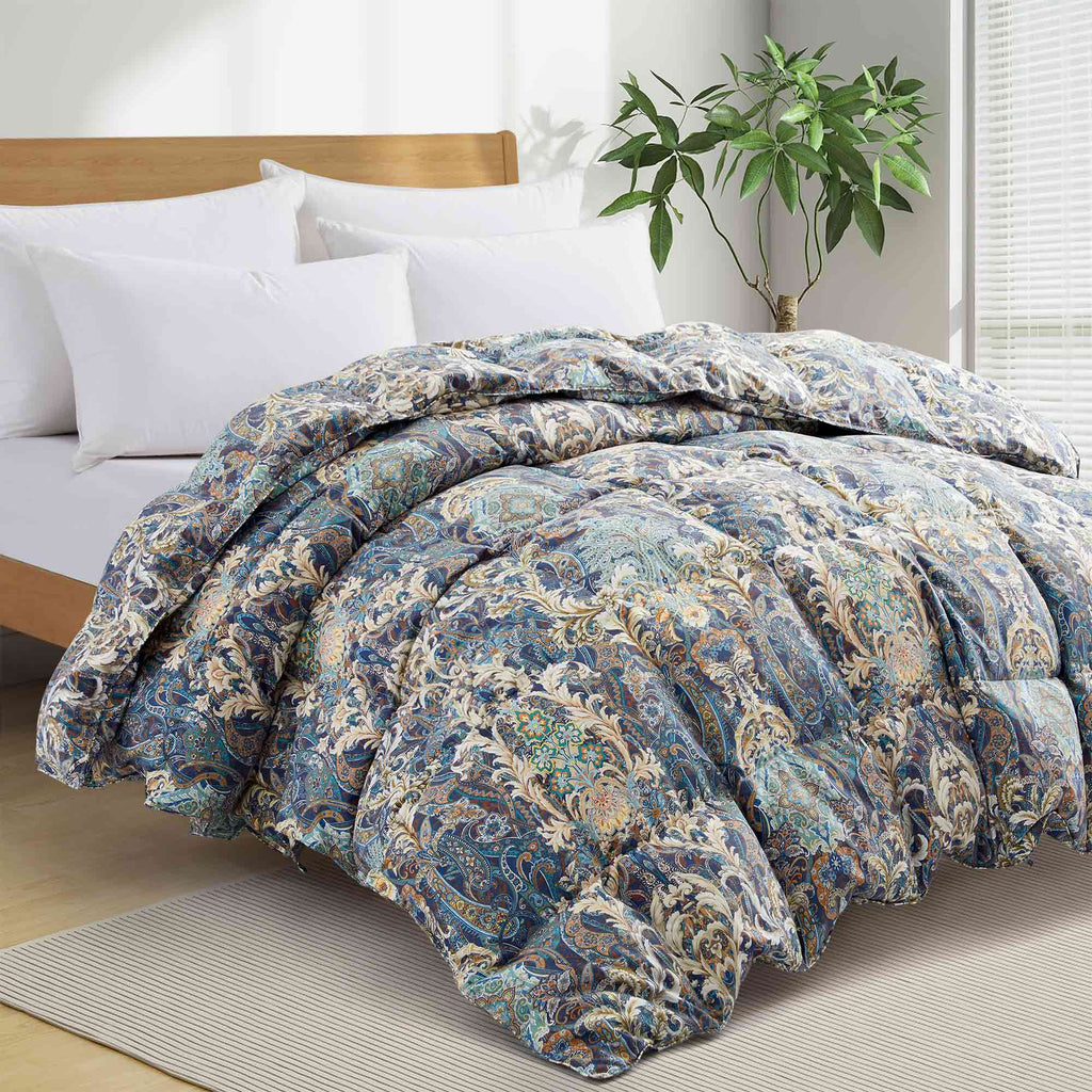 Down & Feather Comforter, Goose, Lightweight Design, Machine-Washable Care for Everyday Bedding and Comfortable Sleep, 4 Sizes and 8 Colors image 59