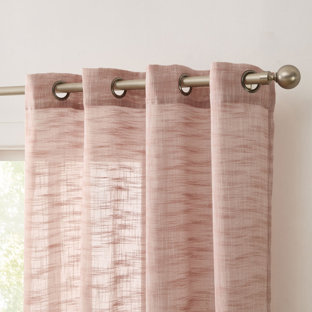 Window Curtain, Madison Faux Linen Sheer Grommet Panels for Bedrooms, Living Rooms and Home Privacy, 8 Sizes and 10 Colors image 59