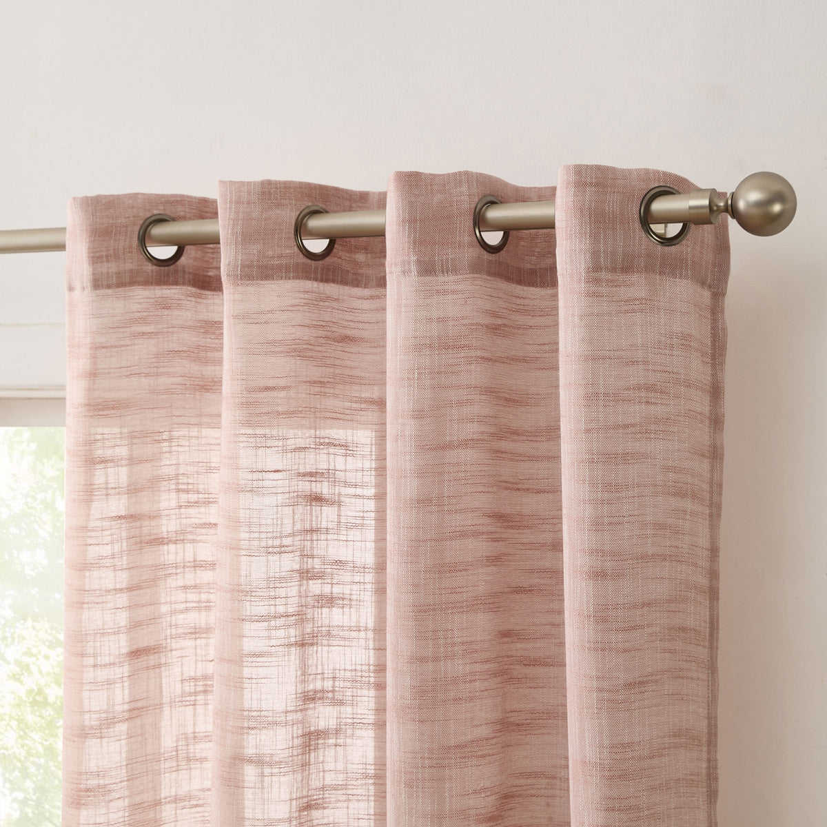 Window Curtain, Madison Faux Linen Sheer Grommet Panels for Bedrooms, Living Rooms and Home Privacy, 8 Sizes and 10 Colors image 59