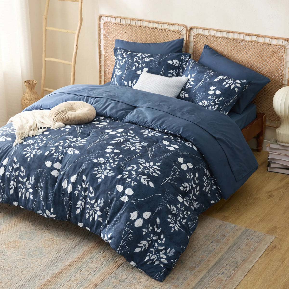 Bed Comforter, Elegant Floral Sets for Everyday Bedding and Comfortable Sleep, 4 Sizes and 15 Colors image 59