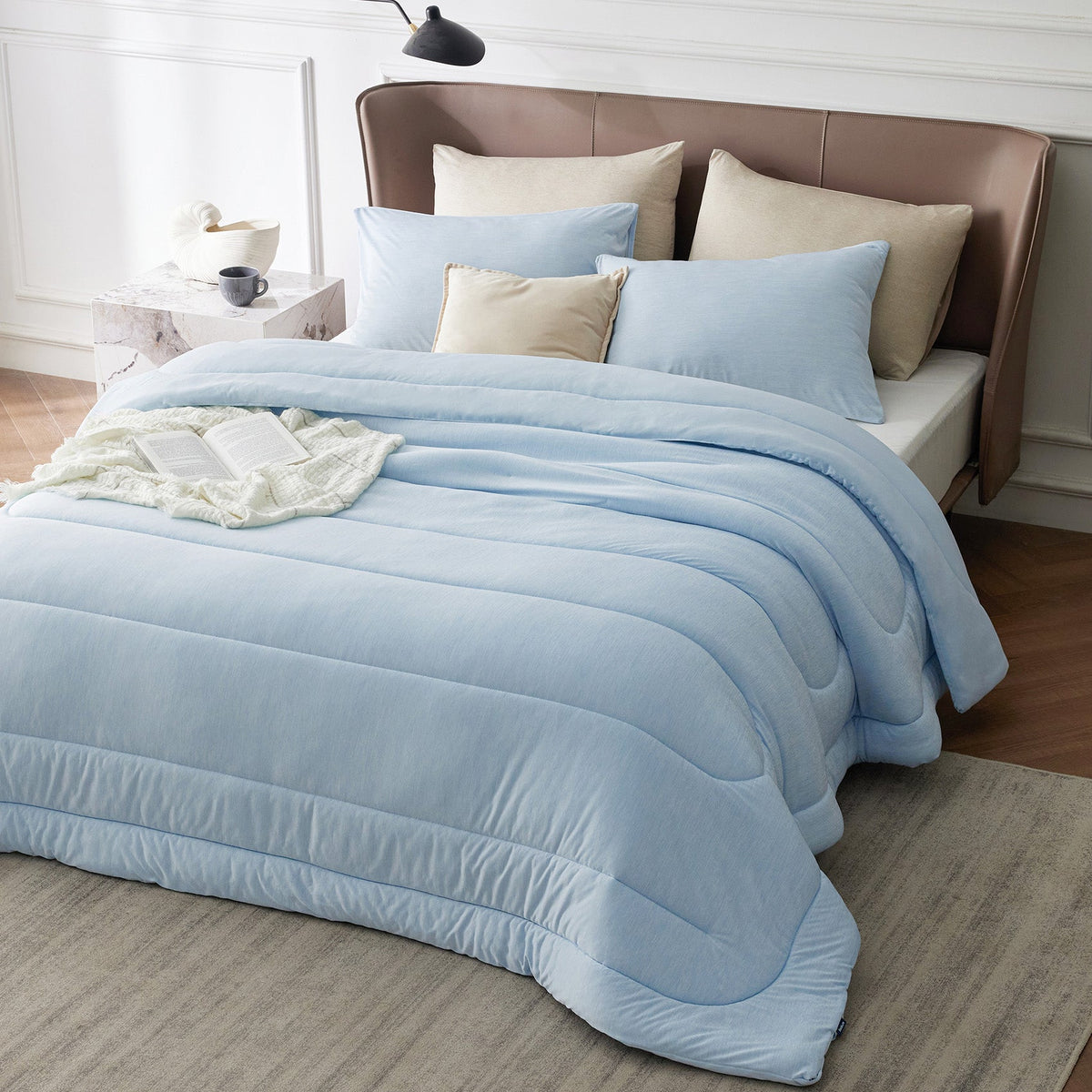 Bed Comforter, Reversible Warm and Cooling Set, Breathable Construction for Year-Round Bedroom Comfort and Restful Sleep image 59