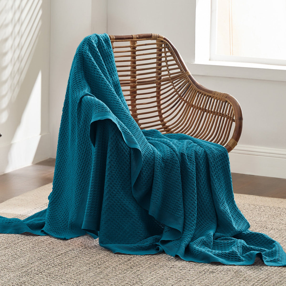 Cozy Throw Blanket, Cotton Waffle Weave, Lightweight Design, Breathable Construction for Living Rooms, Bedrooms and Everyday Lounging image 59