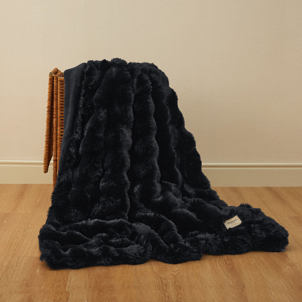 Cozy Throw Blanket, Bubble Faux Fur, Machine-Washable Care for Living Rooms, Bedrooms and Everyday Lounging, 3 Sizes and 11 Colors image 59