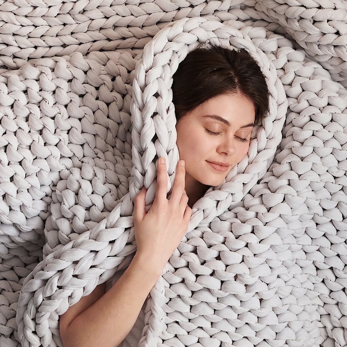 Cozy Throw Blanket, Cotton Weighted for Sofas, Beds and Relaxing at Home, 32 Color Options image 59