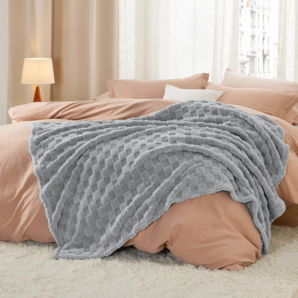 Cozy Throw Blanket, Jacquard Shaggy Sherpa for Living Rooms, Bedrooms and Everyday Lounging, 4 Sizes and 19 Colors image 59