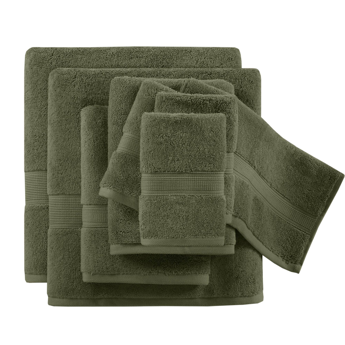 Bath Linen, 800GSM Premium Long Staple Cotton 8 Piece, Machine-Washable Care for Home Bathrooms and Everyday Care, 26 Color Options image 59