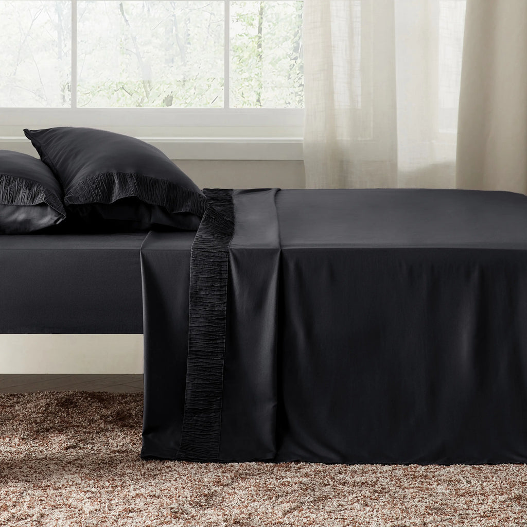 Bed Sheet Set, Ruched, Cooling Comfort, Breathable Construction for Master Bedrooms, Guest Beds and Daily Use, 7 Sizes and 14 Colors image 60
