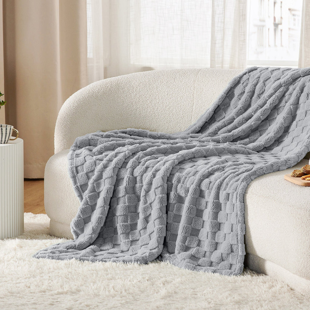 Cozy Throw Blanket, Jacquard Shaggy Sherpa for Living Rooms, Bedrooms and Everyday Lounging, 4 Sizes and 19 Colors image 60