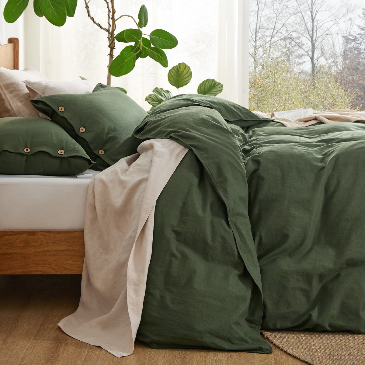 Duvet Cover Set, Cotton Linen Hybrid, Lightweight Design, Breathable Construction for Bedroom Bedding Refresh and Everyday Comfort image 60