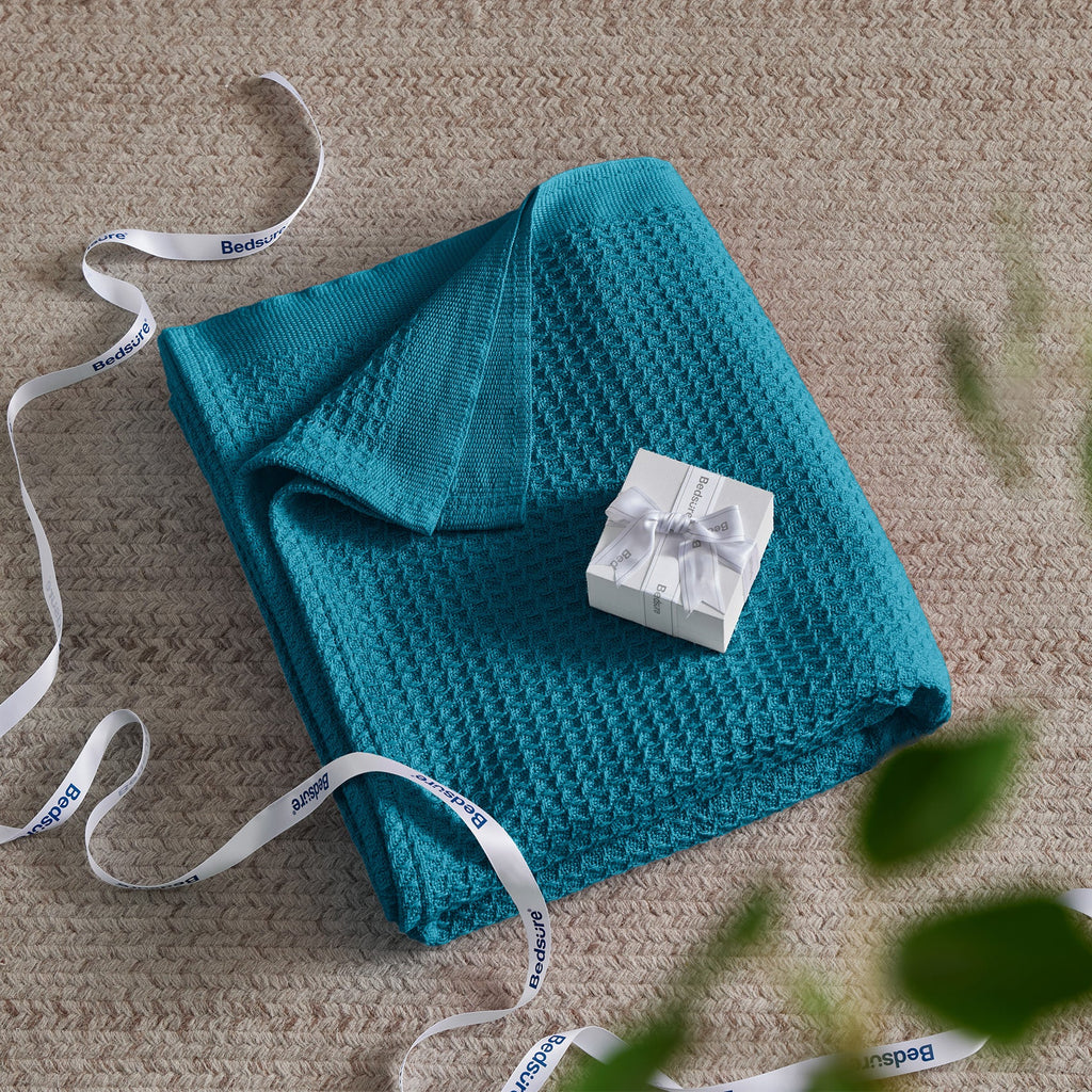 Cozy Throw Blanket, Cotton Waffle Weave, Lightweight Design, Breathable Construction for Living Rooms, Bedrooms and Everyday Lounging image 60