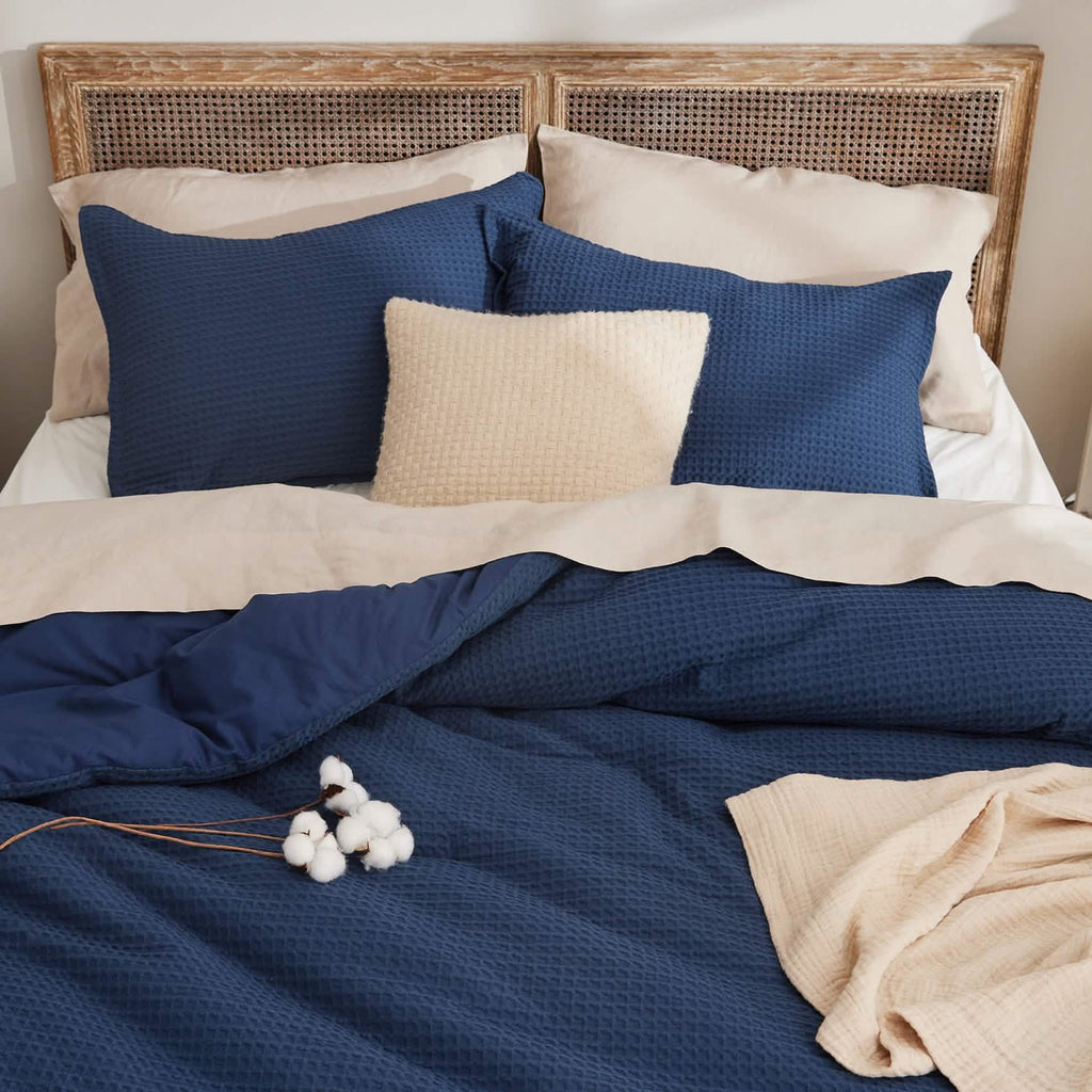 Bed Comforter, Cotton Waffle Weave Set, Breathable Construction for Everyday Bedding and Comfortable Sleep, 5 Sizes and 12 Colors image 60