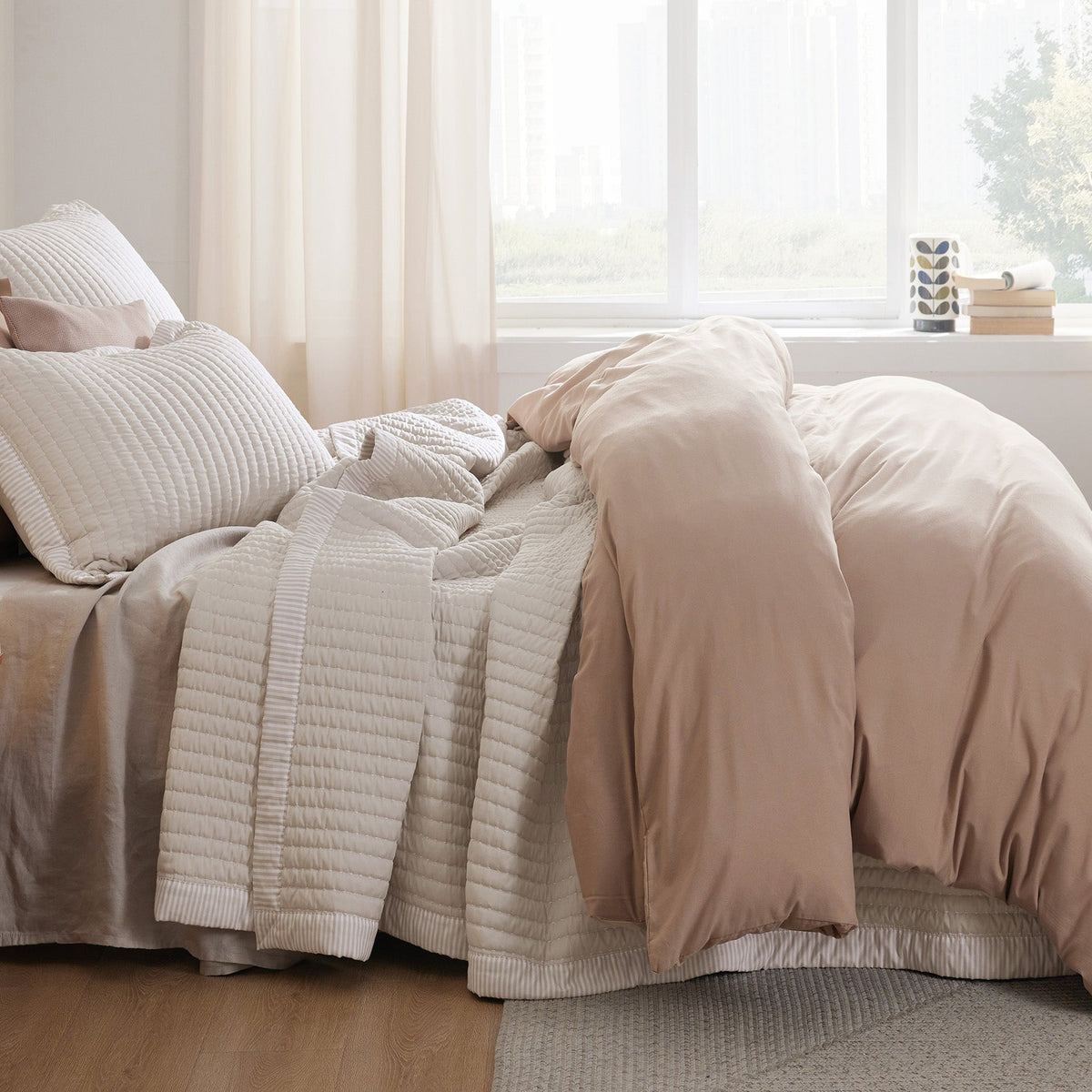Cozy Throw Blanket, Corduroy Pattern Quilt Set, Breathable Construction for Living Rooms, Bedrooms and Everyday Lounging image 60