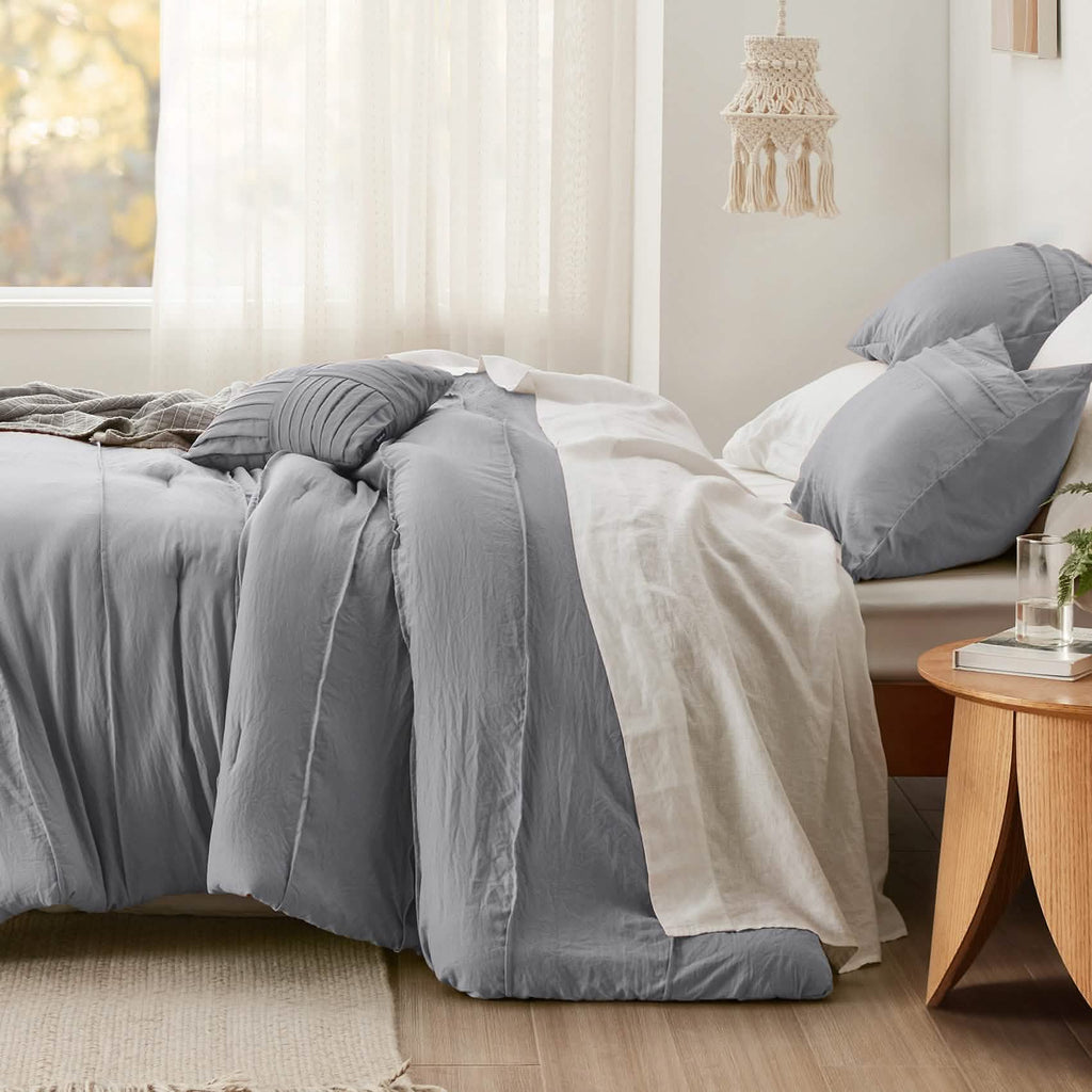 Bed Comforter, Pinch Pleat Set for Year-Round Bedroom Comfort and Restful Sleep, 5 Sizes and 19 Colors image 60