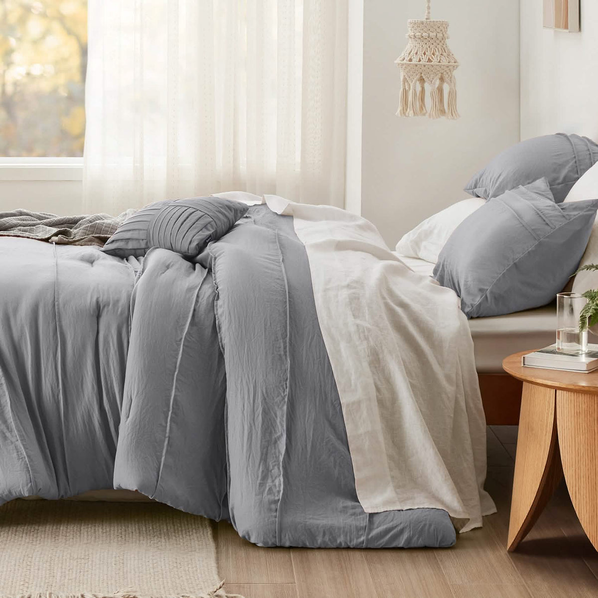 Bed Comforter, Pinch Pleat Set for Year-Round Bedroom Comfort and Restful Sleep, 5 Sizes and 19 Colors image 60