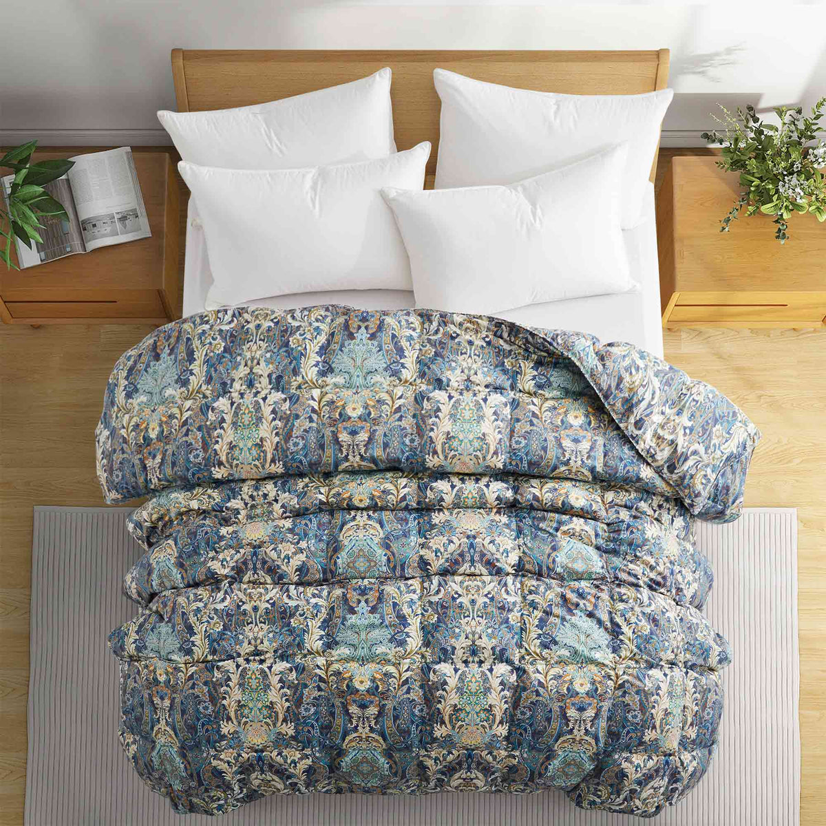 Down & Feather Comforter, Goose, Lightweight Design, Machine-Washable Care for Everyday Bedding and Comfortable Sleep, 4 Sizes and 8 Colors image 60