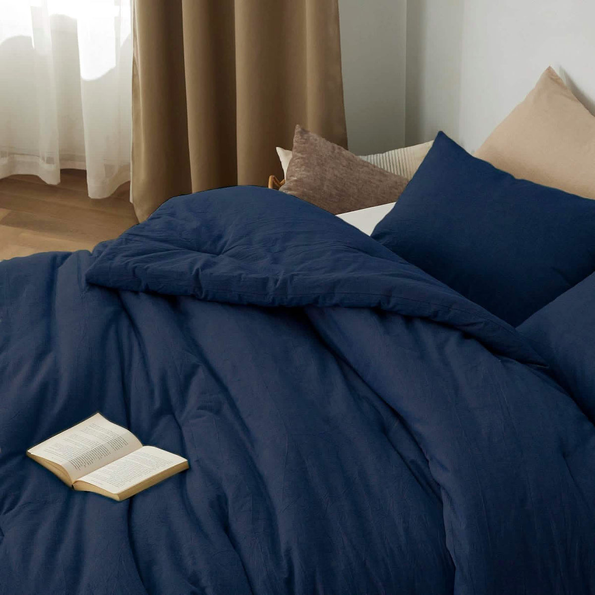 Bed Comforter, Prewashed Cotton Set for Year-Round Bedroom Comfort and Restful Sleep, 5 Sizes and 12 Colors image 60