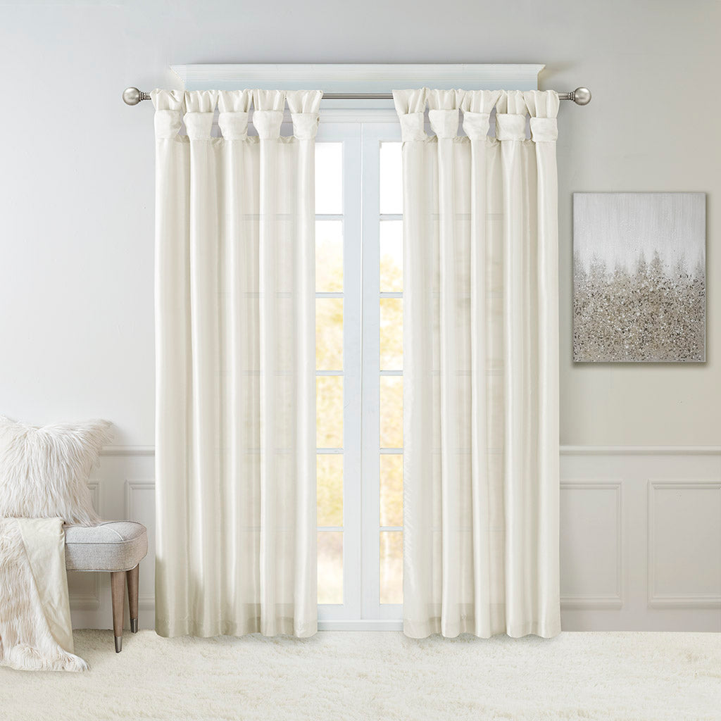 Window Curtain, Emilia Twist Tab Lined Panel, Machine-Washable Care for Windows, Room Styling and Everyday Privacy, 5 Sizes and 14 Colors image 60