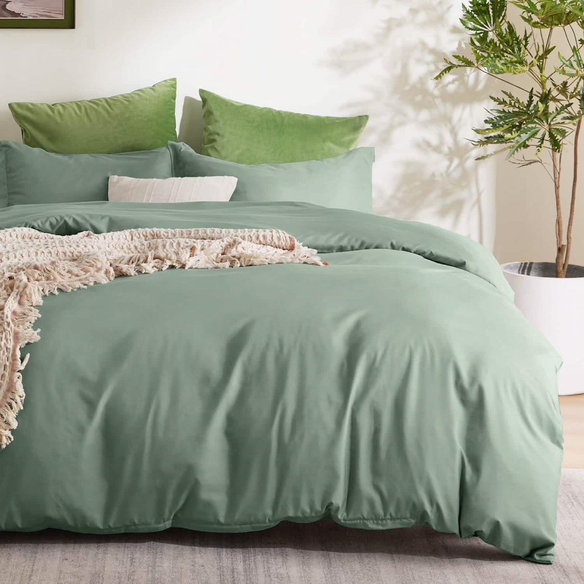 Duvet Cover Set, Brushed Microfiber for Guest Rooms and Everyday Bedroom Styling, 9 Sizes and 36 Colors image 61