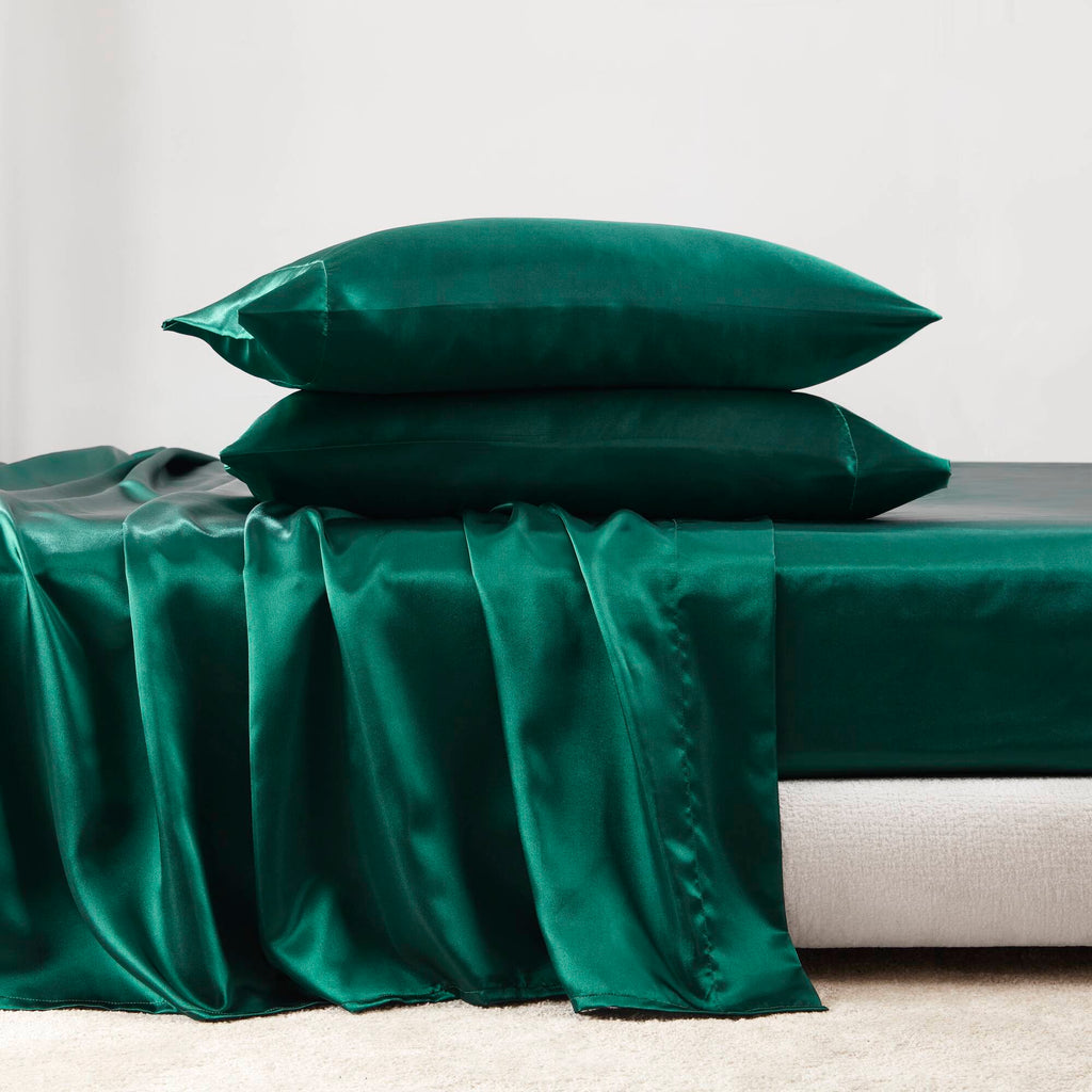 Bed Sheet Set, Satin for Master Bedrooms, Guest Beds and Daily Use, 6 Sizes and 12 Colors, Designed for Everyday Home Use image 61
