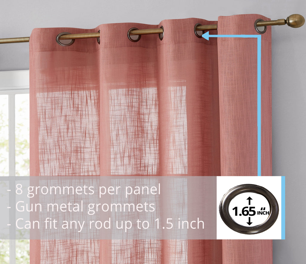 Window Curtain, Privacy Faux Linen Textured Semi Sheer Panels for Windows, Room Styling and Everyday Privacy, 7 Sizes and 14 Colors image 61