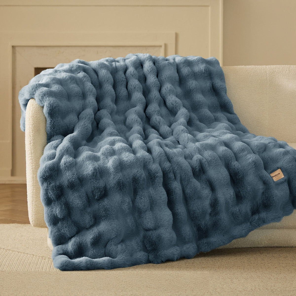 Cozy Throw Blanket, Bubble Faux Fur, Machine-Washable Care for Living Rooms, Bedrooms and Everyday Lounging, 3 Sizes and 11 Colors image 61