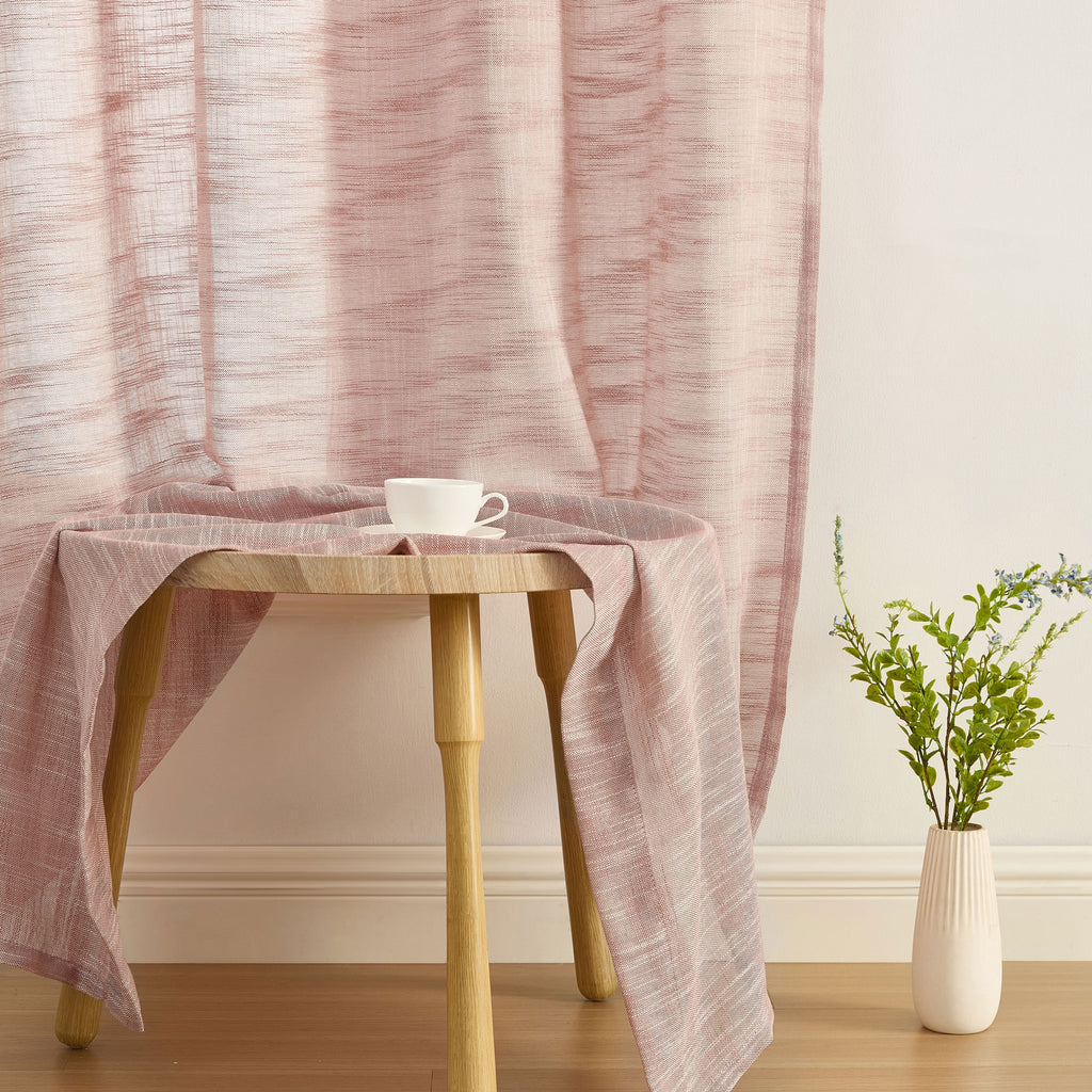 Window Curtain, Madison Faux Linen Sheer Grommet Panels for Bedrooms, Living Rooms and Home Privacy, 8 Sizes and 10 Colors image 61