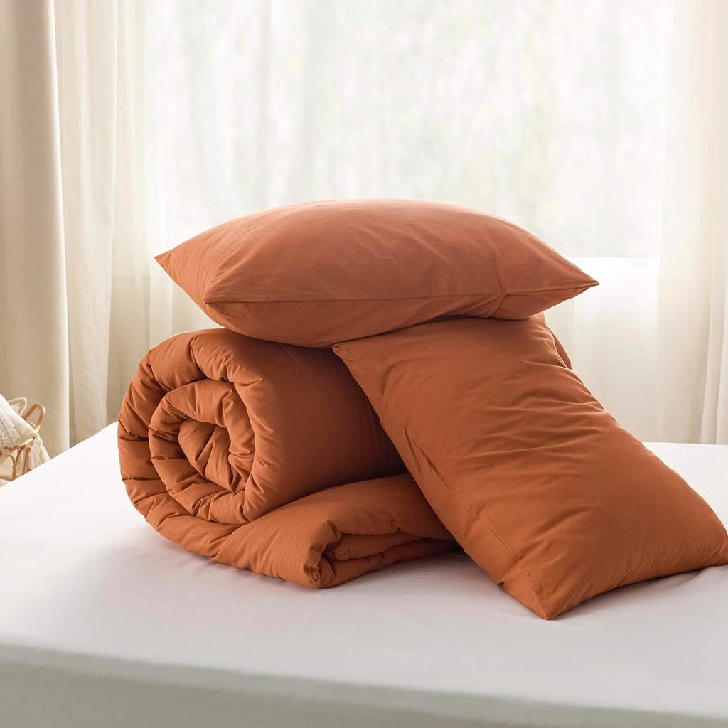 Bed Comforter, Prewashed Cotton Set for Year-Round Bedroom Comfort and Restful Sleep, 5 Sizes and 12 Colors image 61