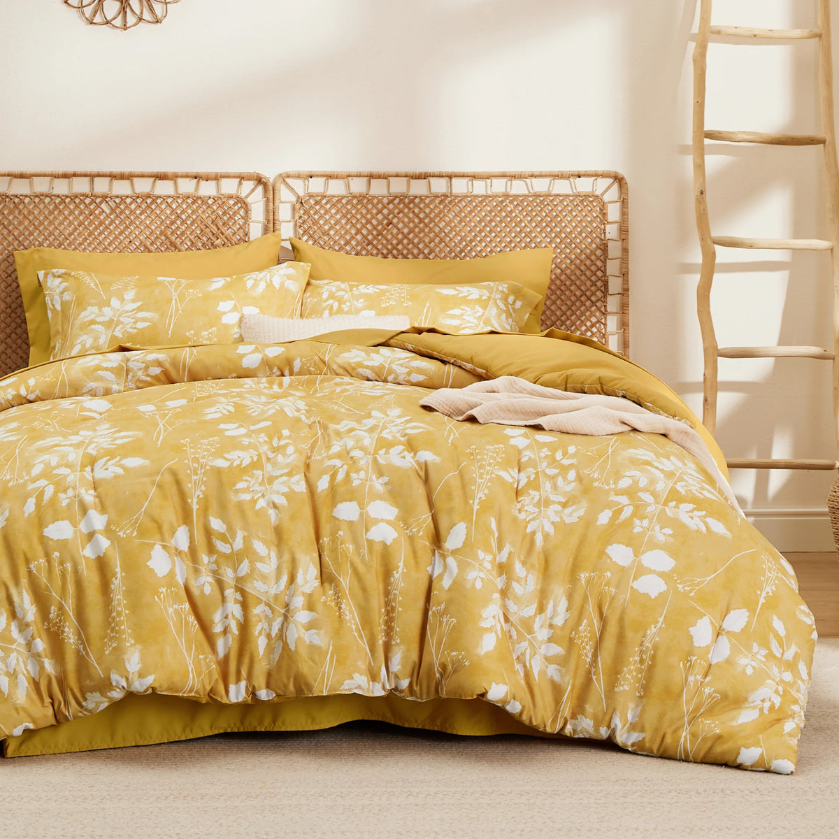 Bed Comforter, Elegant Floral Sets for Everyday Bedding and Comfortable Sleep, 4 Sizes and 15 Colors image 62