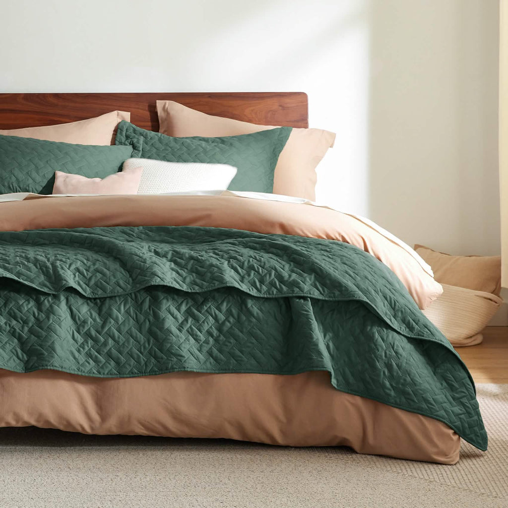 Cozy Throw Blanket, Basket weave Quilt Set, Lightweight Design for Living Rooms, Bedrooms and Everyday Lounging, 6 Sizes and 17 Colors image 62