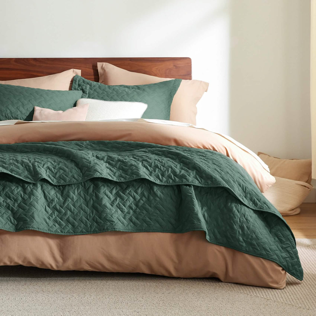 Cozy Throw Blanket, Basket weave Quilt Set, Lightweight Design for Living Rooms, Bedrooms and Everyday Lounging, 6 Sizes and 17 Colors image 62