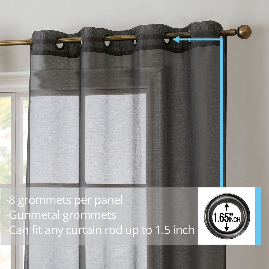 Window Curtain, Victoria Semi Sheer Grommet Panels for Windows, Room Styling and Everyday Privacy, 14 Sizes and 28 Colors image 62
