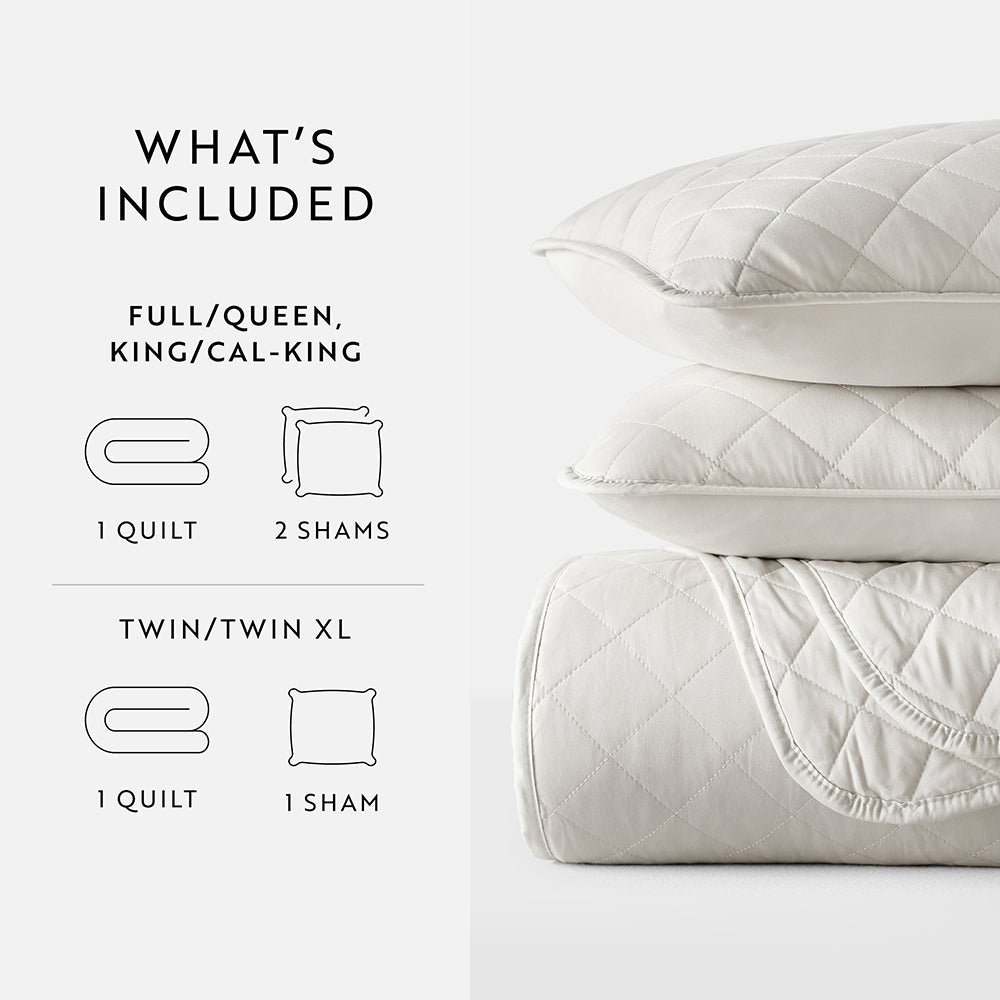 Bed Quilt, 3 Piece Diamond Stitch Quilted Coverlet Set for Guest Beds and Layered Bedroom Styling, 3 Sizes and 6 Colors image 62